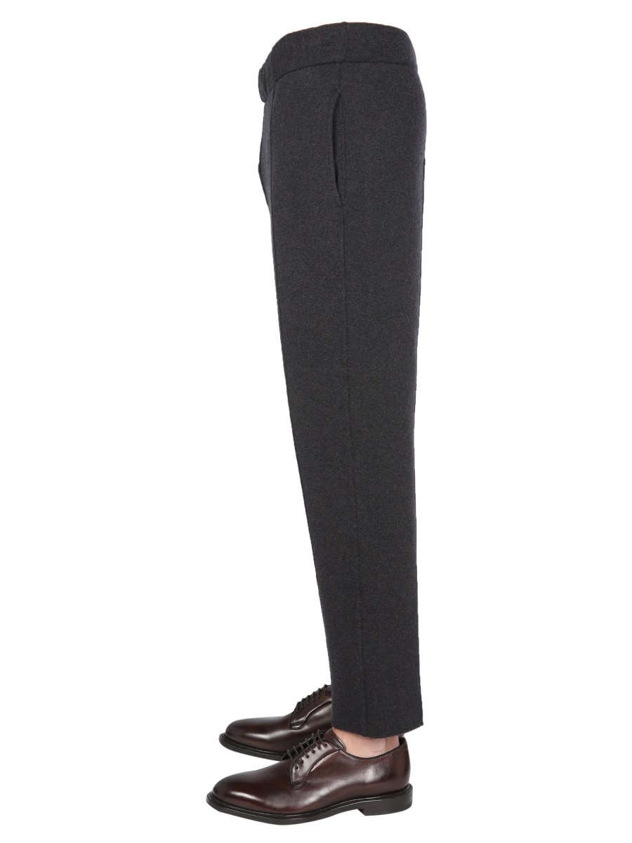 Zegna Elasticated Cashmere-blend Trousers In Black