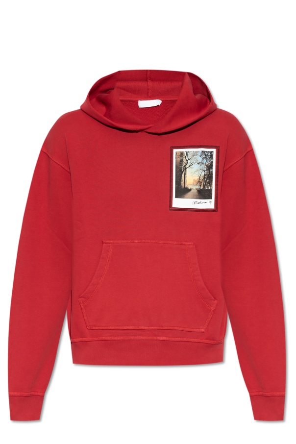 Helmut Lang Red River Postcard Hoodie In Red