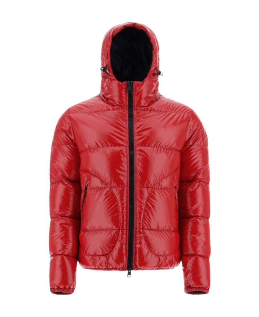 Herno Logo-patch Padded Puffer Jacket In Red