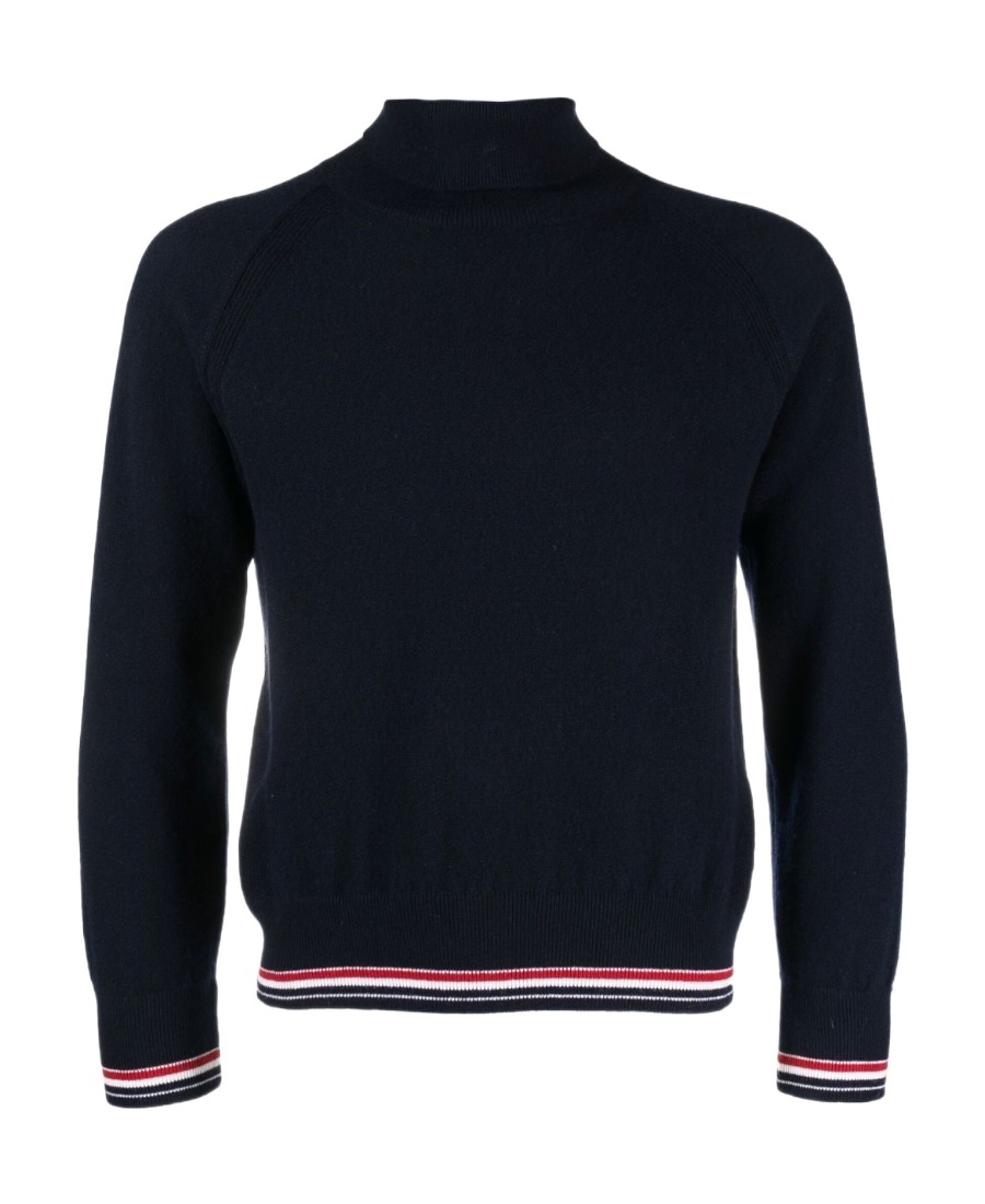 Thom Browne Men's Wool Turtle-neck Jumper Sweater In Black