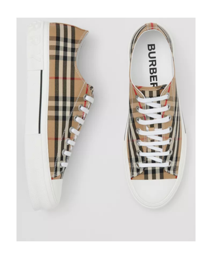 Burberry Women Vintage Check Cotton Sneakers In Brown