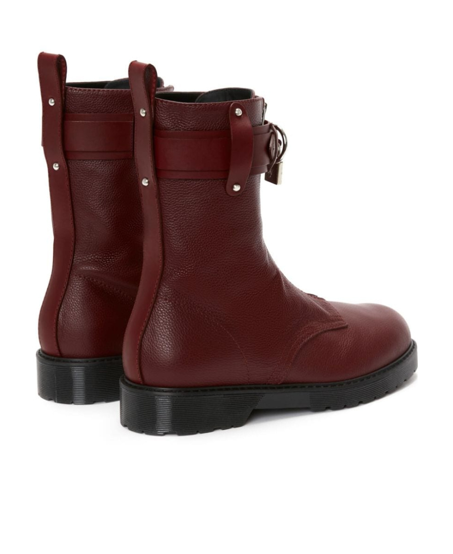 Jw Anderson Padlock Details And Ankle Boots In Red