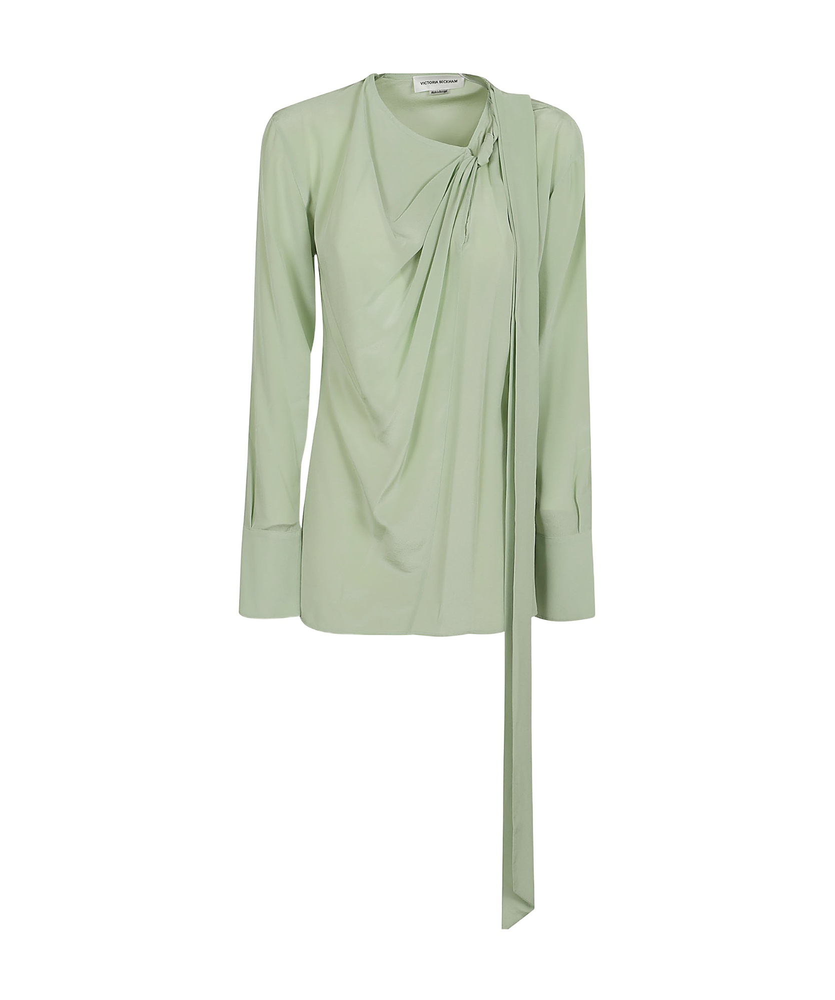 Victoria Beckham Scarf Top Featuring Twisted Detail In Gray