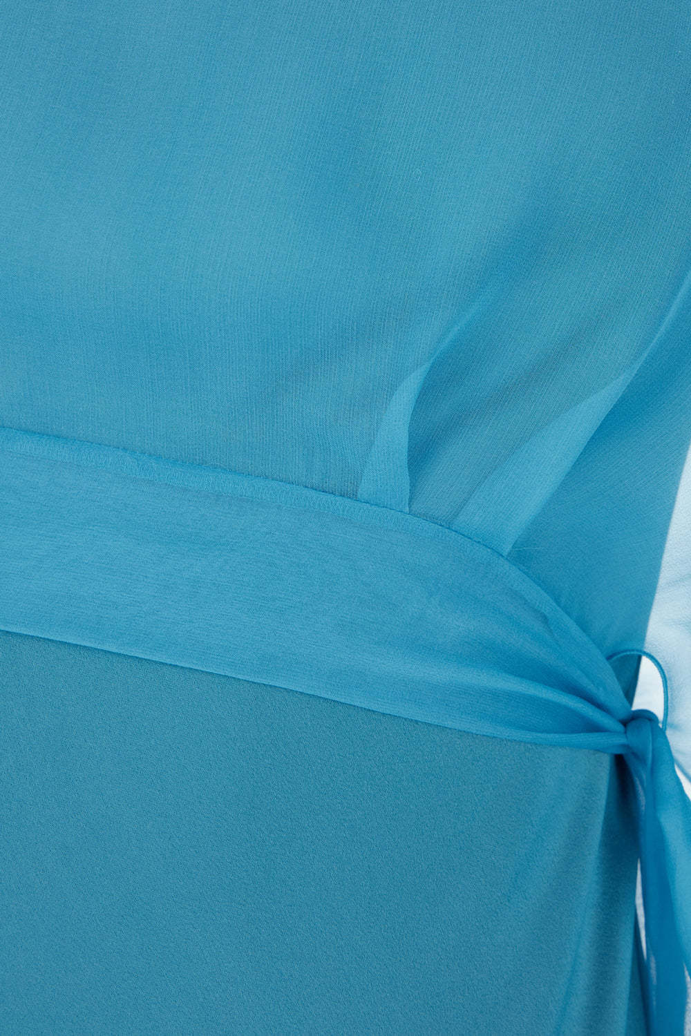 Alberta Ferretti Blue Long Dress With Layered Design And Upper Cape In Silk Blend Woman
