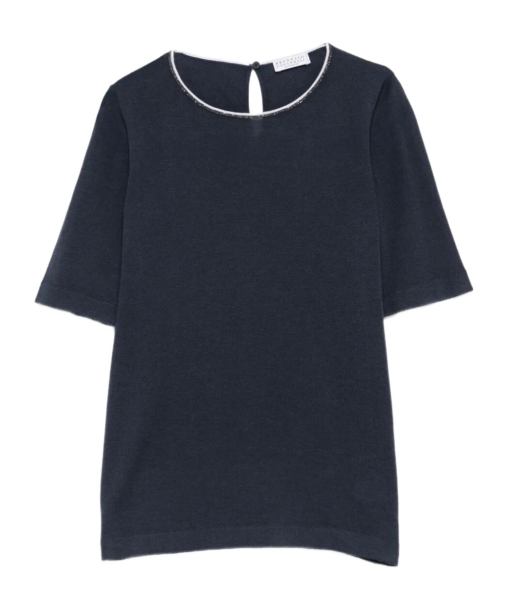 Brunello Cucinelli Monili-trim Cashmere Top In Black