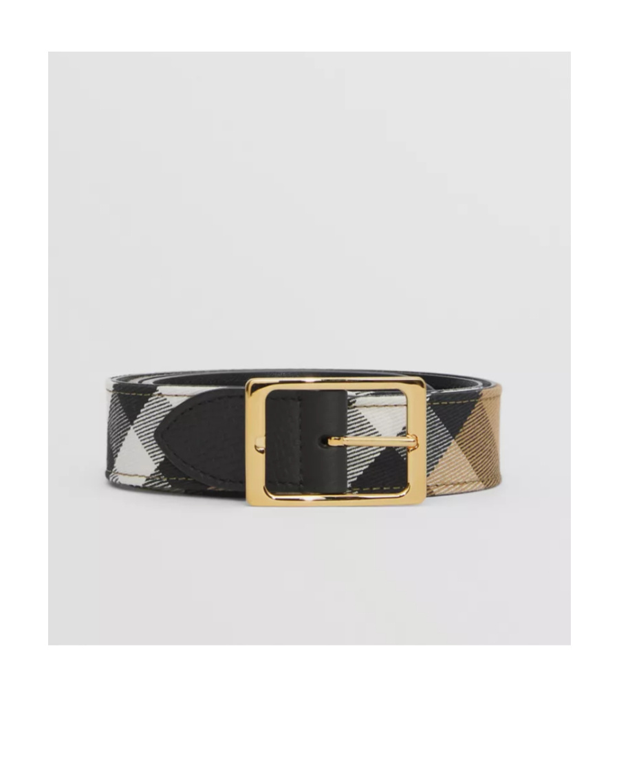 Burberry Double-sided Checked Belt In Black