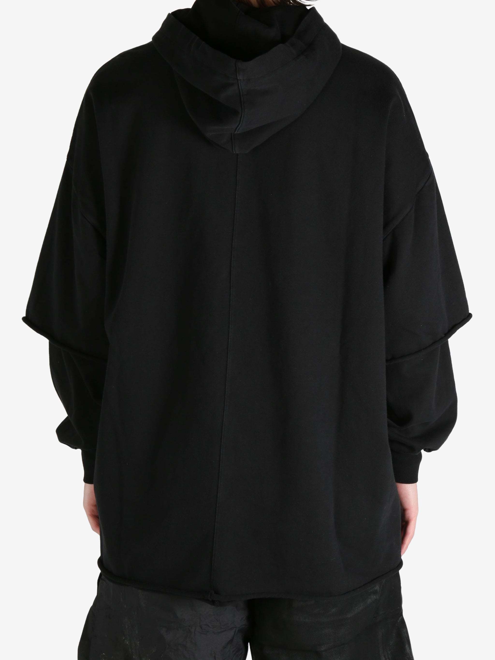 Rick Owens Drkshdw Long-sleeved Hoodie In Black