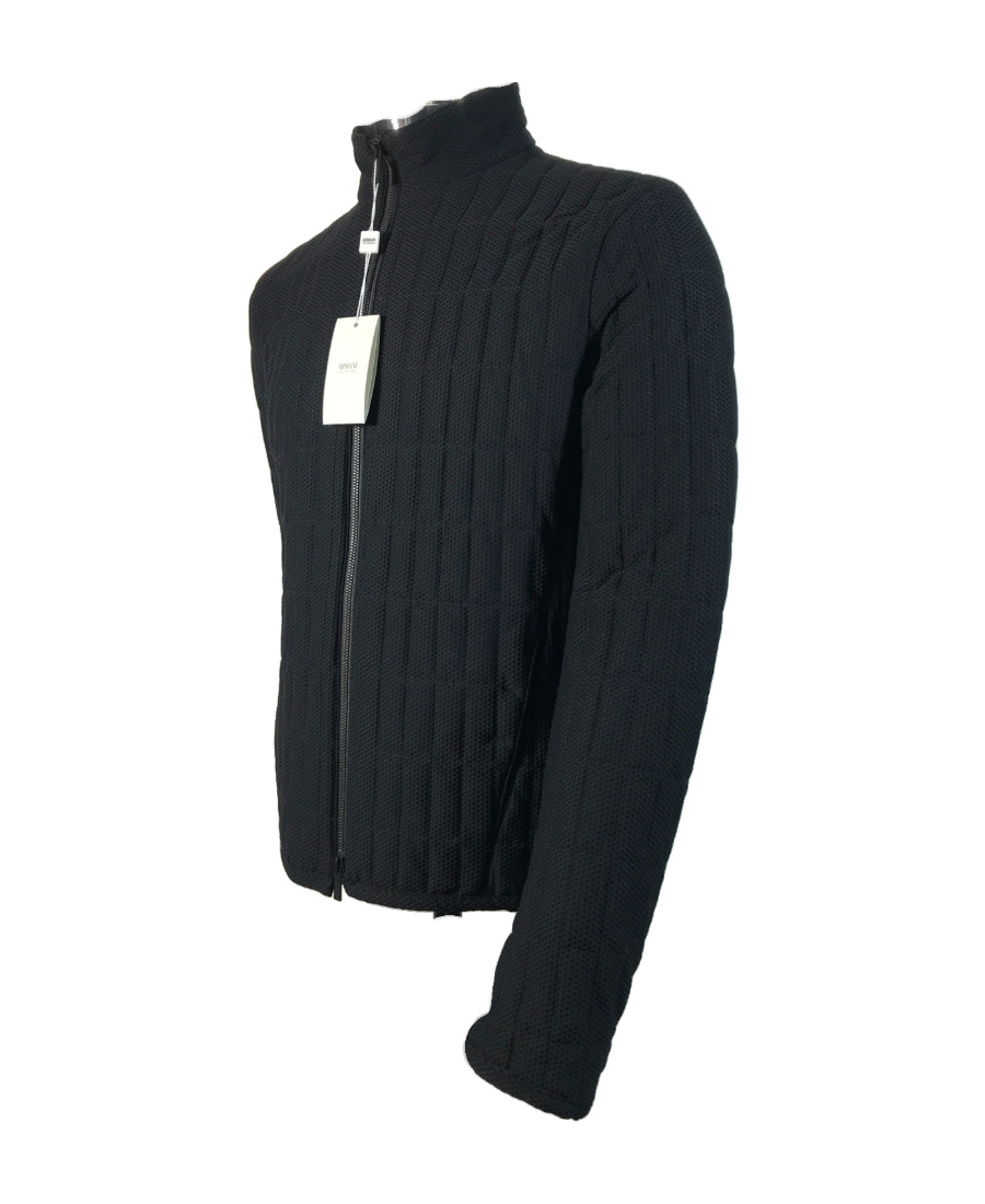 Armani Collezioni Logo Knitted Jacket In Black