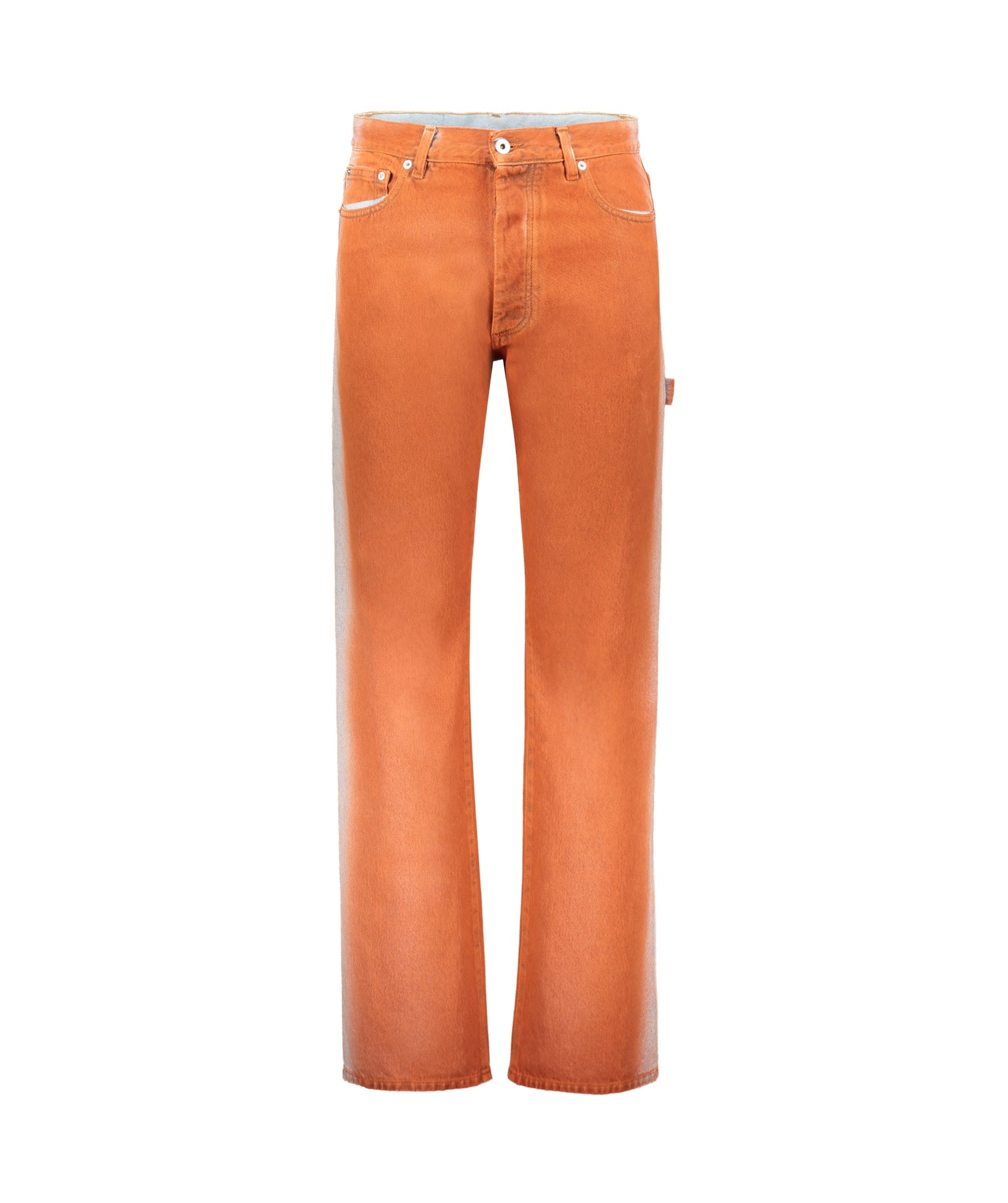 Heron Preston Gradient-effect Straight-leg Jeans In Orange