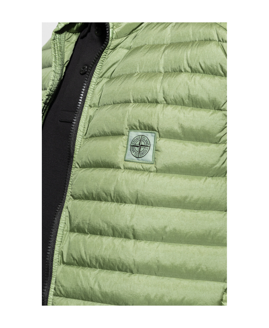 Stone Island Logo-patch Quilted Gilet In Green