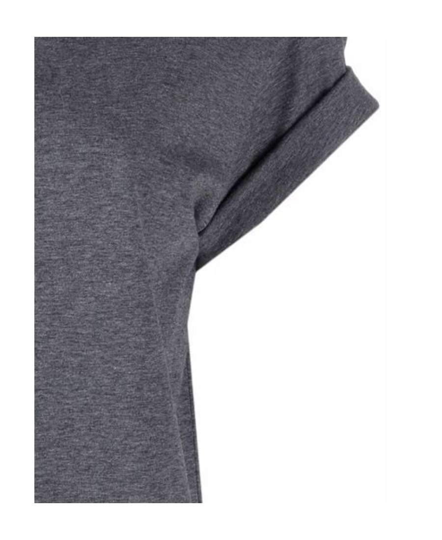 Brunello Cucinelli Rolled Crew Neck Keyhole Back Top In Gray