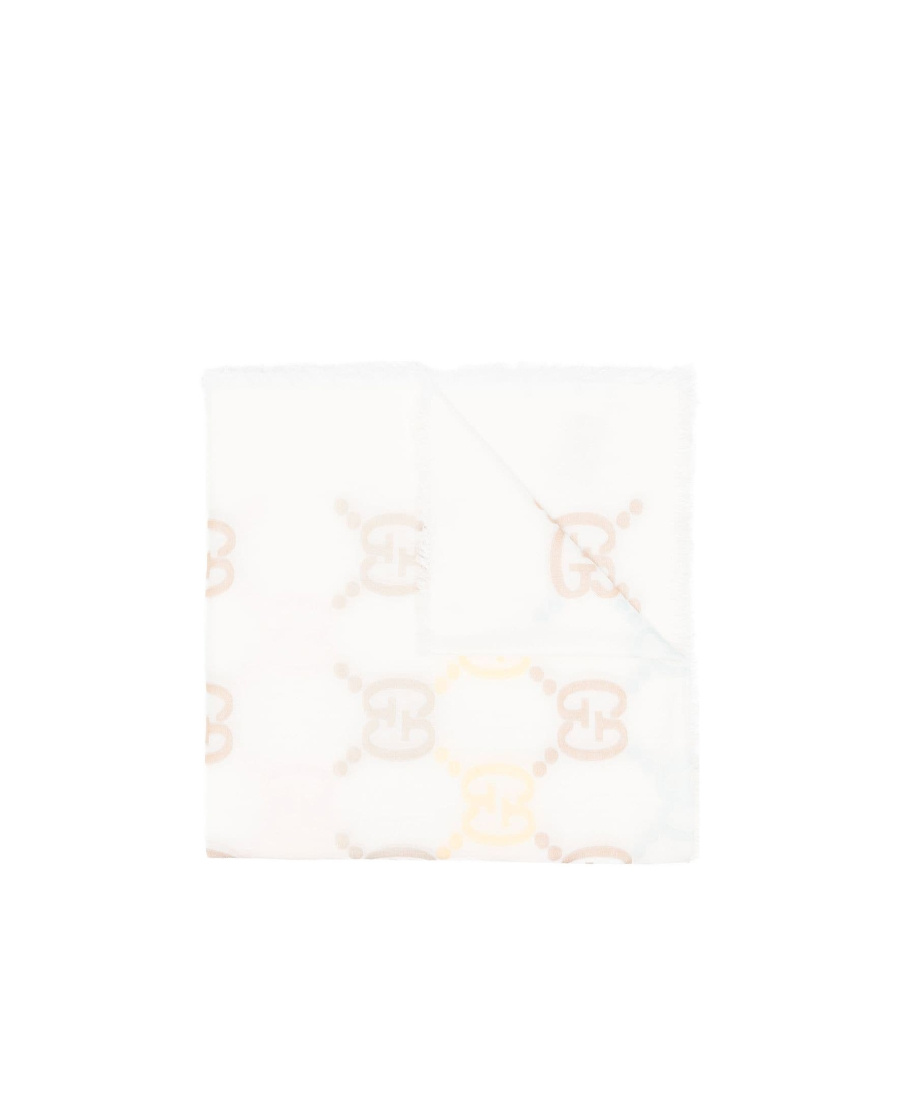 Gucci Gg Logo Scarf In White