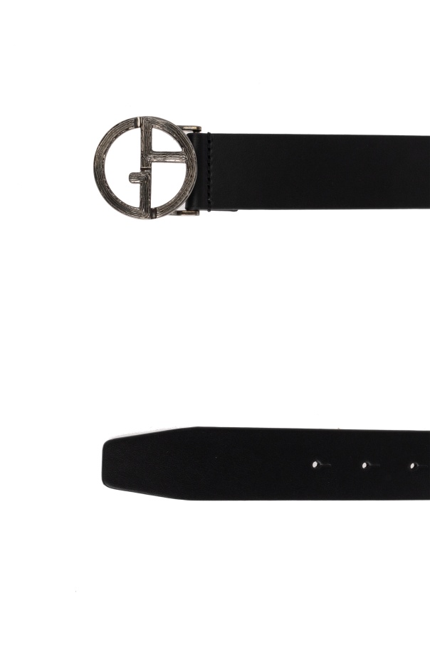 Giorgio Armani Logo Belt In Black