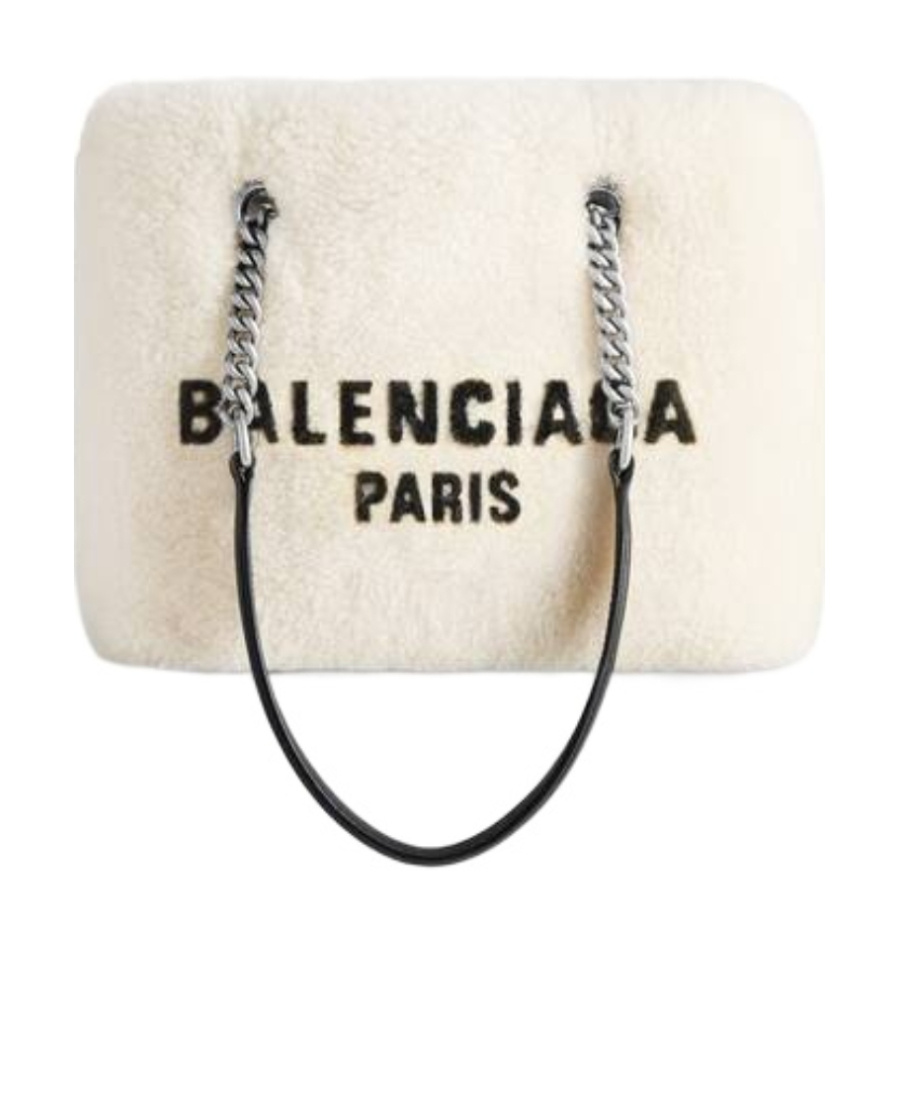 BALENCIAGA WOMEN'S DUTY FREE SMALL TOTE BAG IN LIGHT BEIGE
