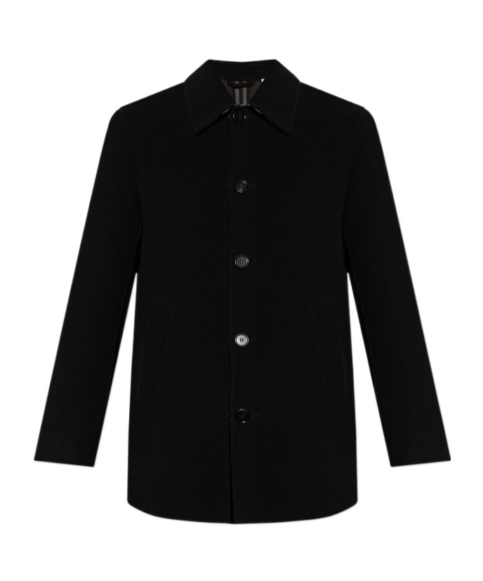 Burberry Wool Coat In Black