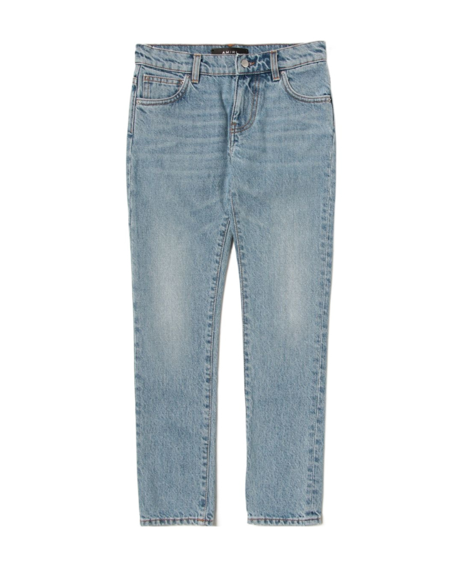 Amiri Logo Belt Ring Jeans In Gray