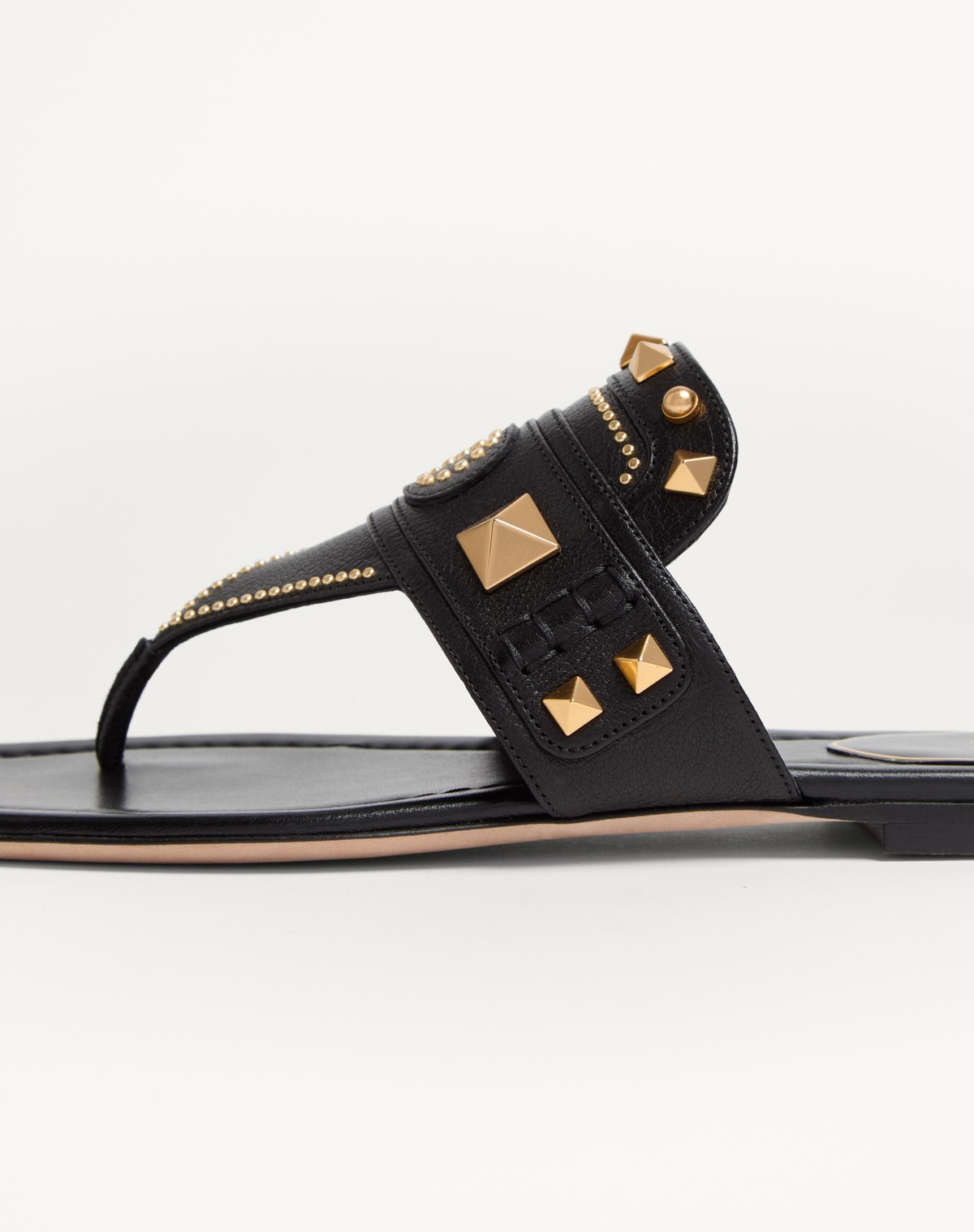 Shop Valentino Plaster Caster Buffalo Thong Sandal In Black