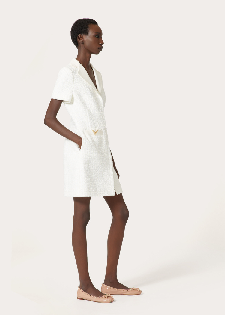 Valentino Logo-plaque Minidress In White