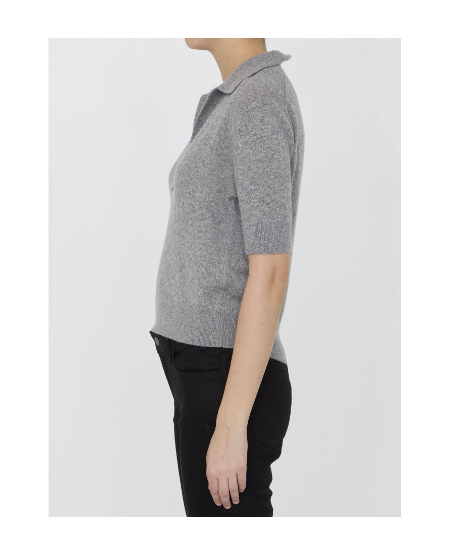 Khaite Shrunken Jo Cashmere Top In Gray