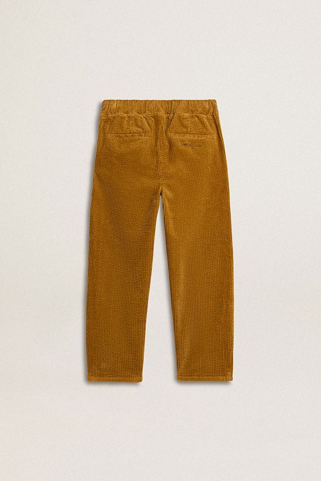 Golden Goose Corduroy-texture Trousers In Gold