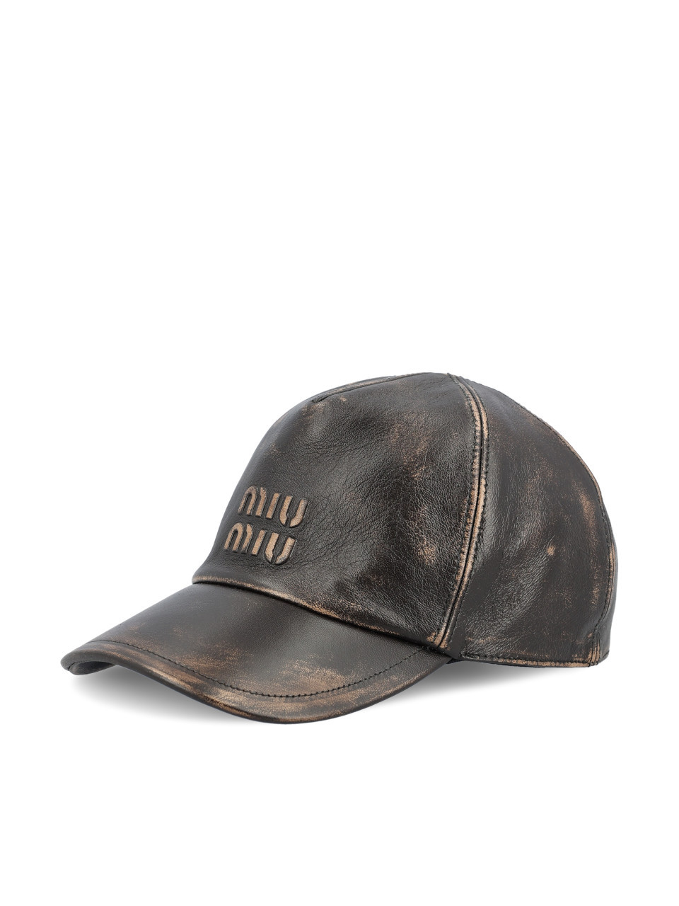 Miu Miu Patterned Baseball Cap In Black