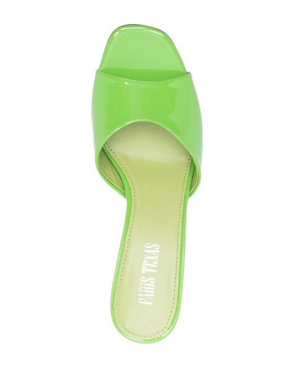 Shop Paris Texas Anja Leather Mules In Green