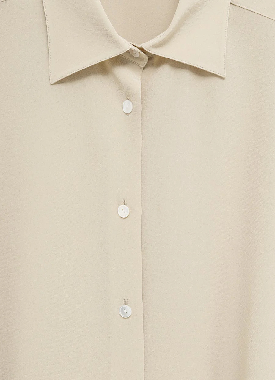 The Row Andra Oversized Silk Shirt In Brown