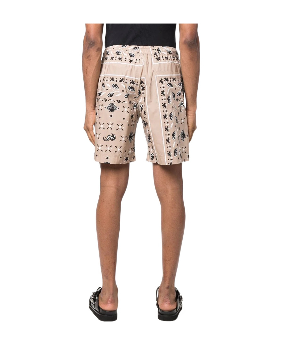 Msgm Paisley Pattern Bermuda In Nude