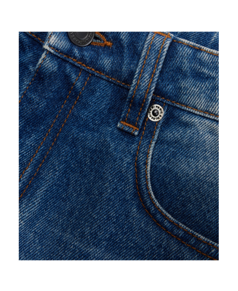 Ami Alexandre Mattiussi Frayed Denim Mini Shorts In Blue