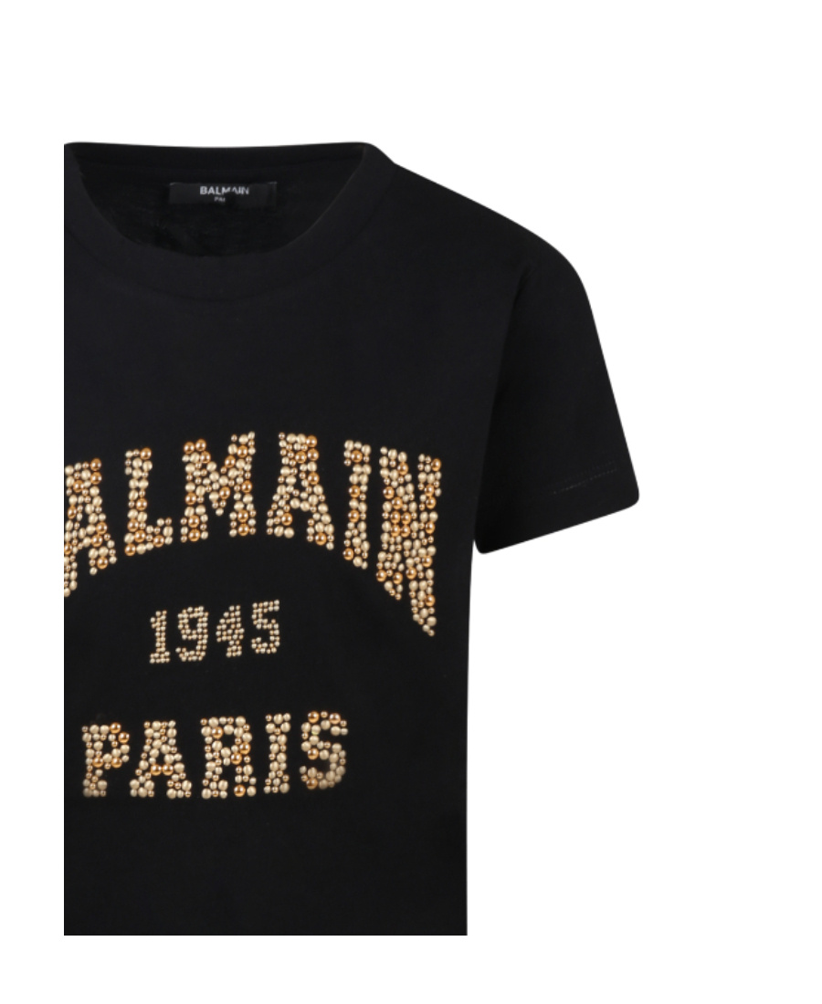 Balmain Logo-embellished Cotton T-shirt In Black