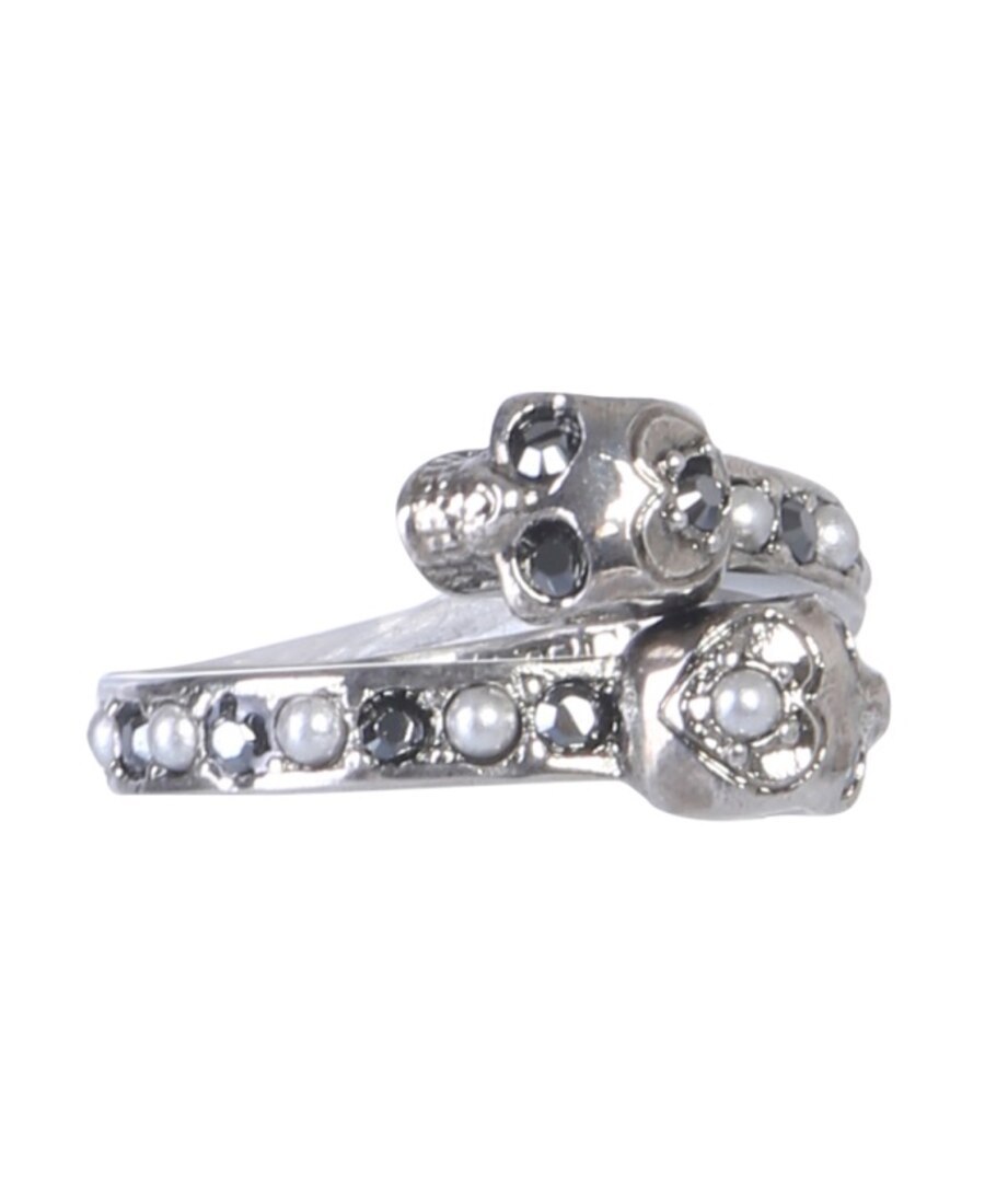 Alexander Mcqueen Skull Motif Ring In Gray