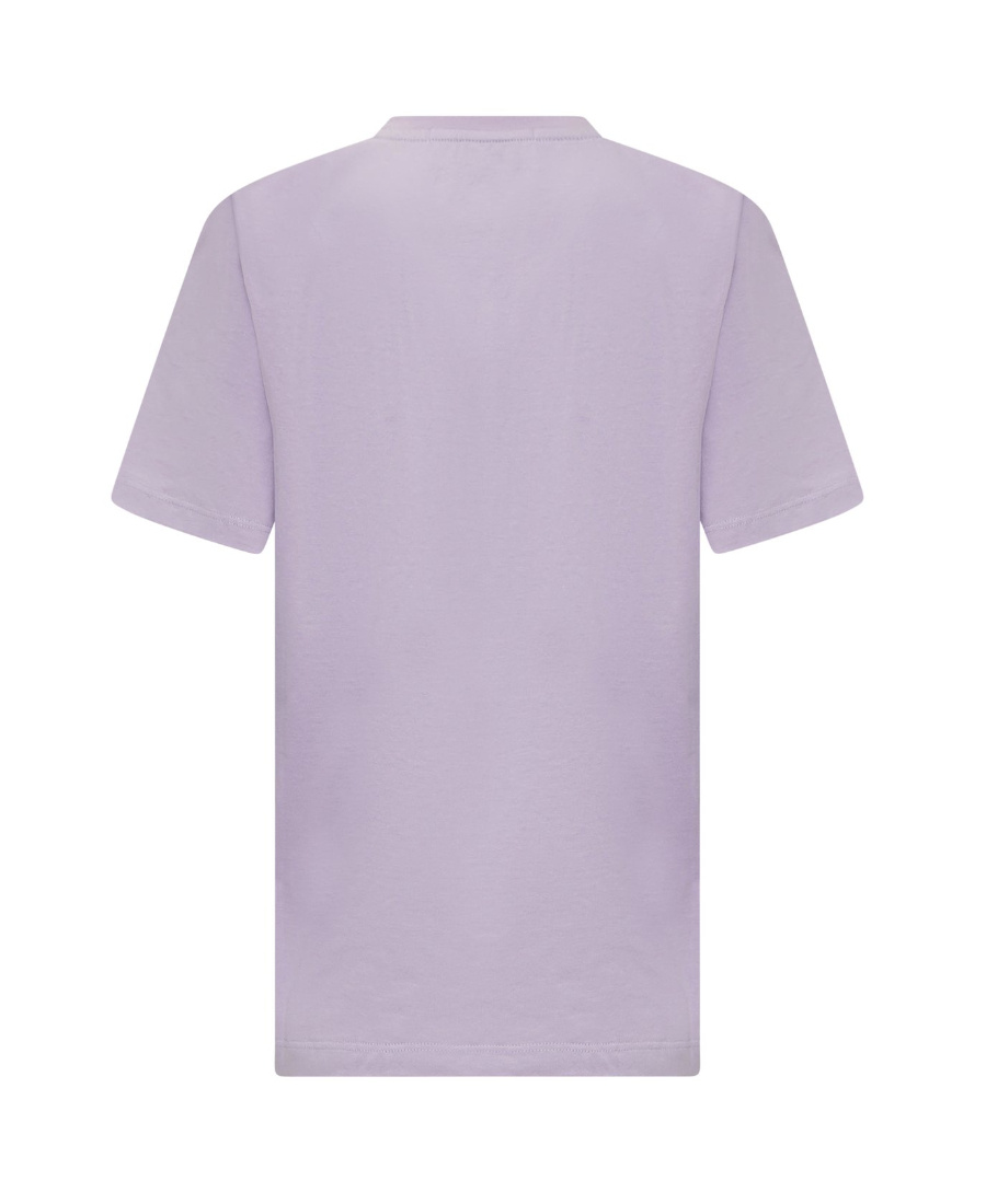 Msgm Logo-print Crewneck T-shirt In Purple