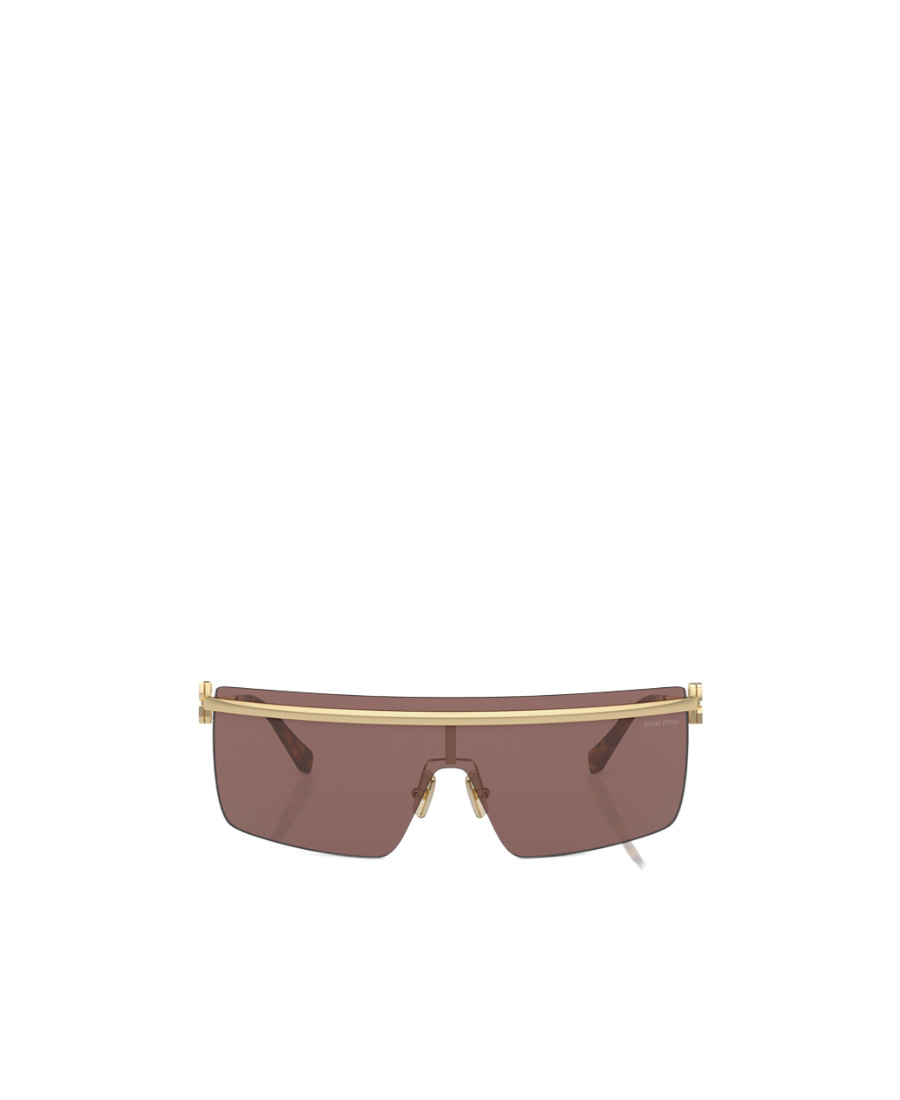 Miu Miu Shield-frame Sunglasses In Brown