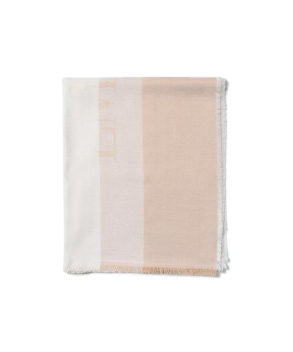 Emporio Armani Giorgio Armani Two-toned Fringed Edge Scarf In White