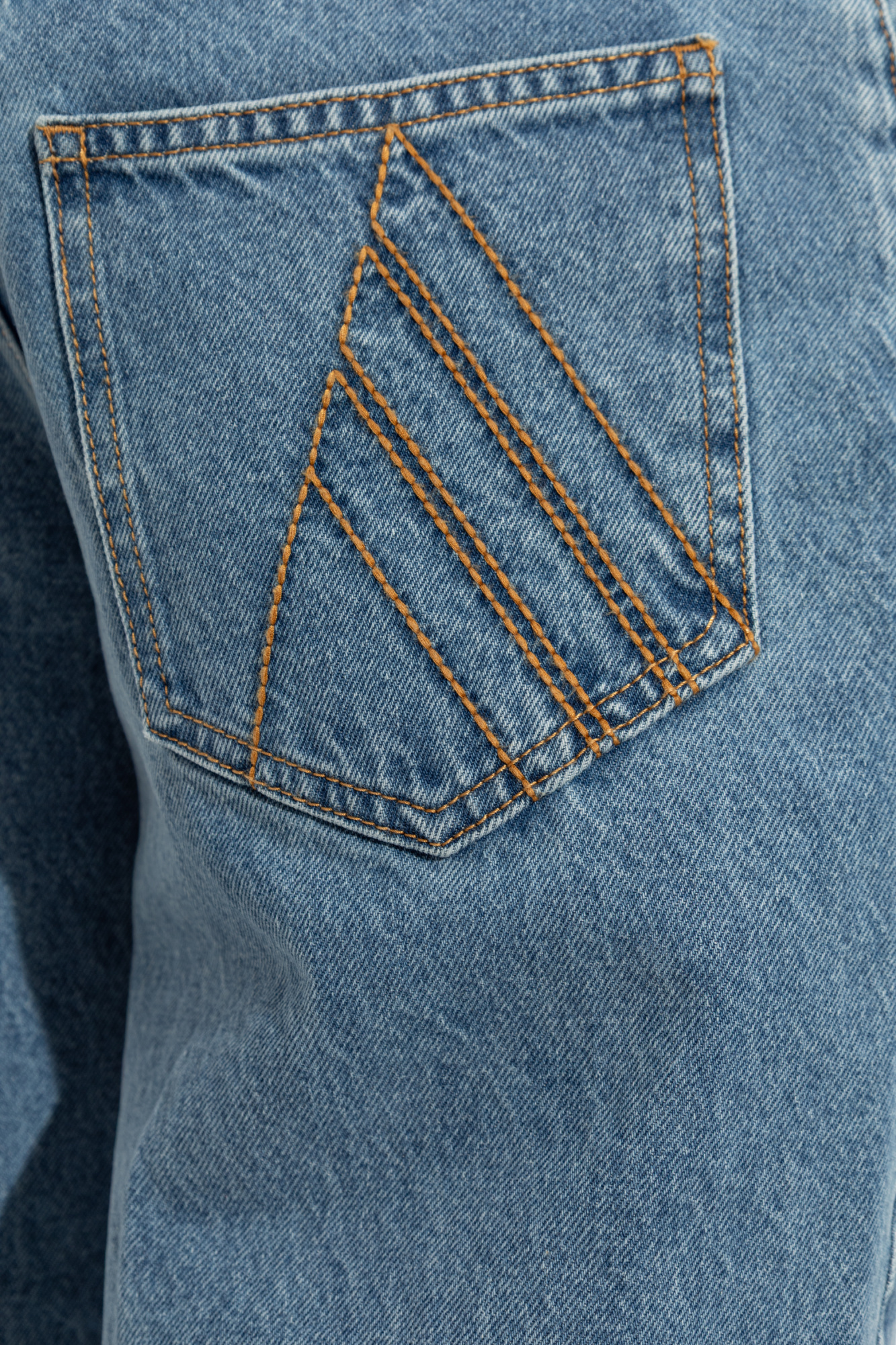 Attico Belt Loop Denim Trousers In Blue