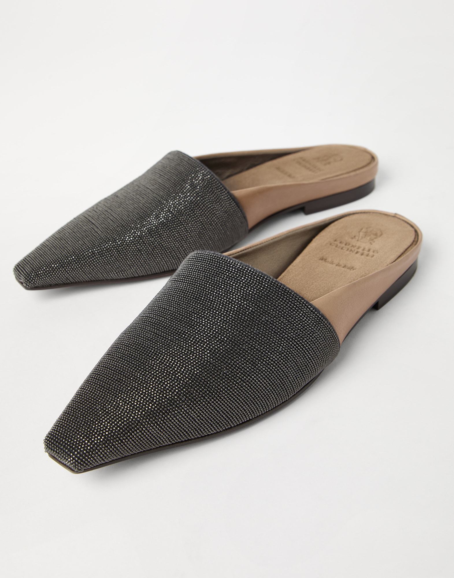 Brunello Cucinelli Women's Precious Calfskin Flats In Black