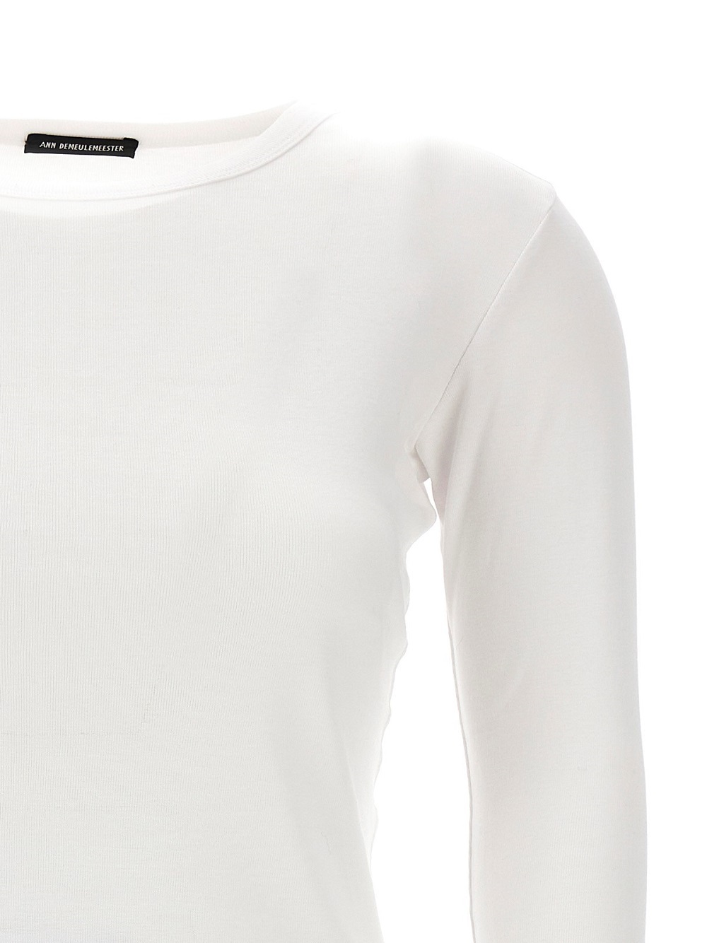 Ann Demeulemeester Logo Long-sleeved T-shirt In White