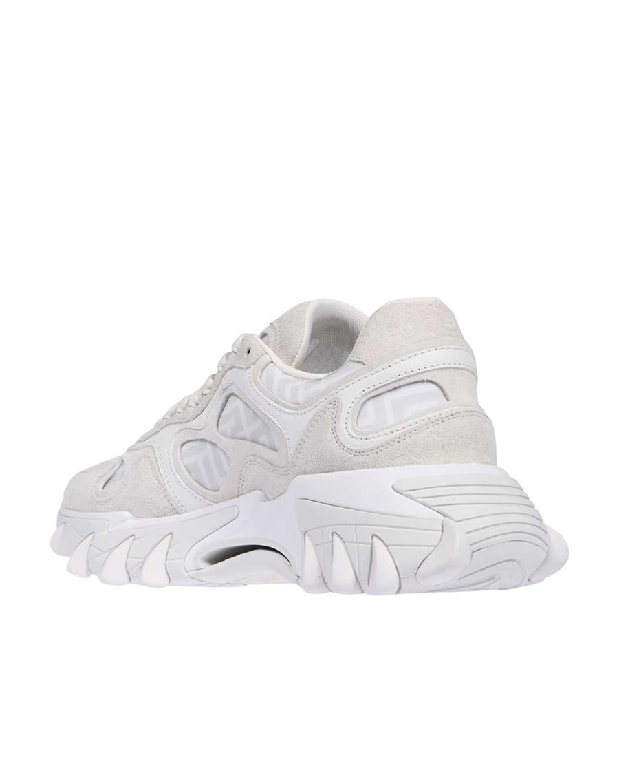 Balmain Logo-embroidered Lace-up Sneakers In White