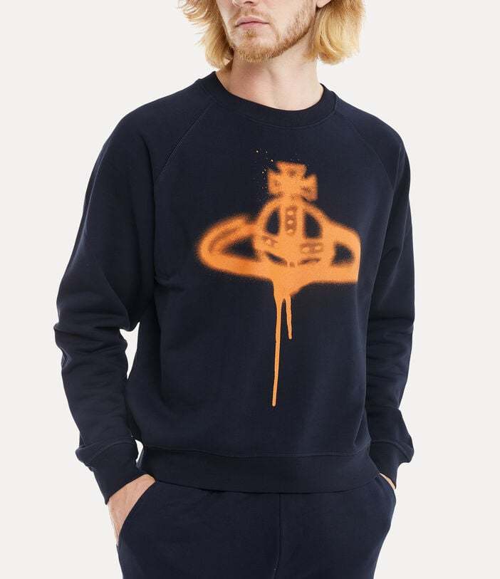 Vivienne Westwood Spray Orb-print Cotton Sweatshirt In Black