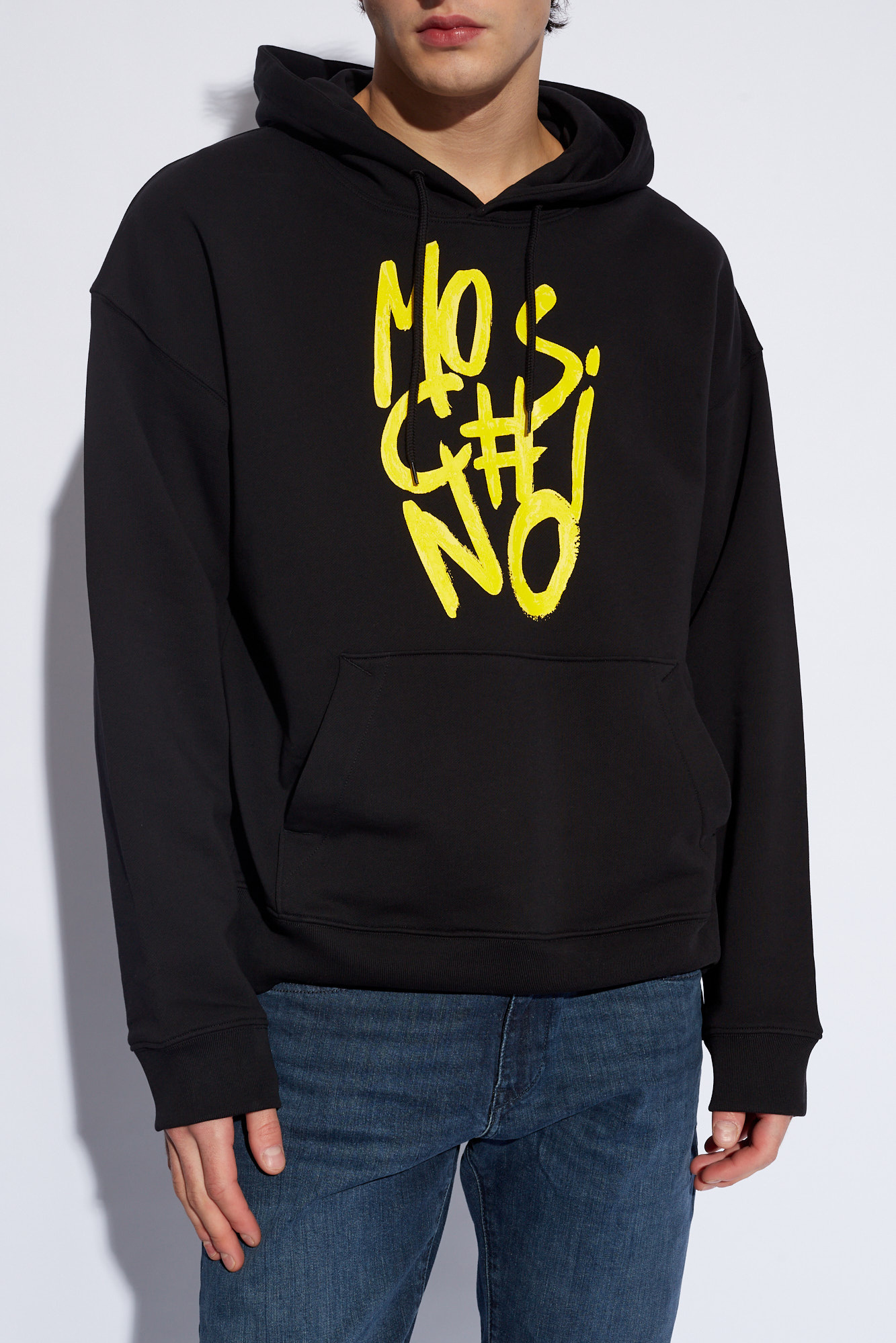 Moschino Logo-print Cotton Hoodie In Black