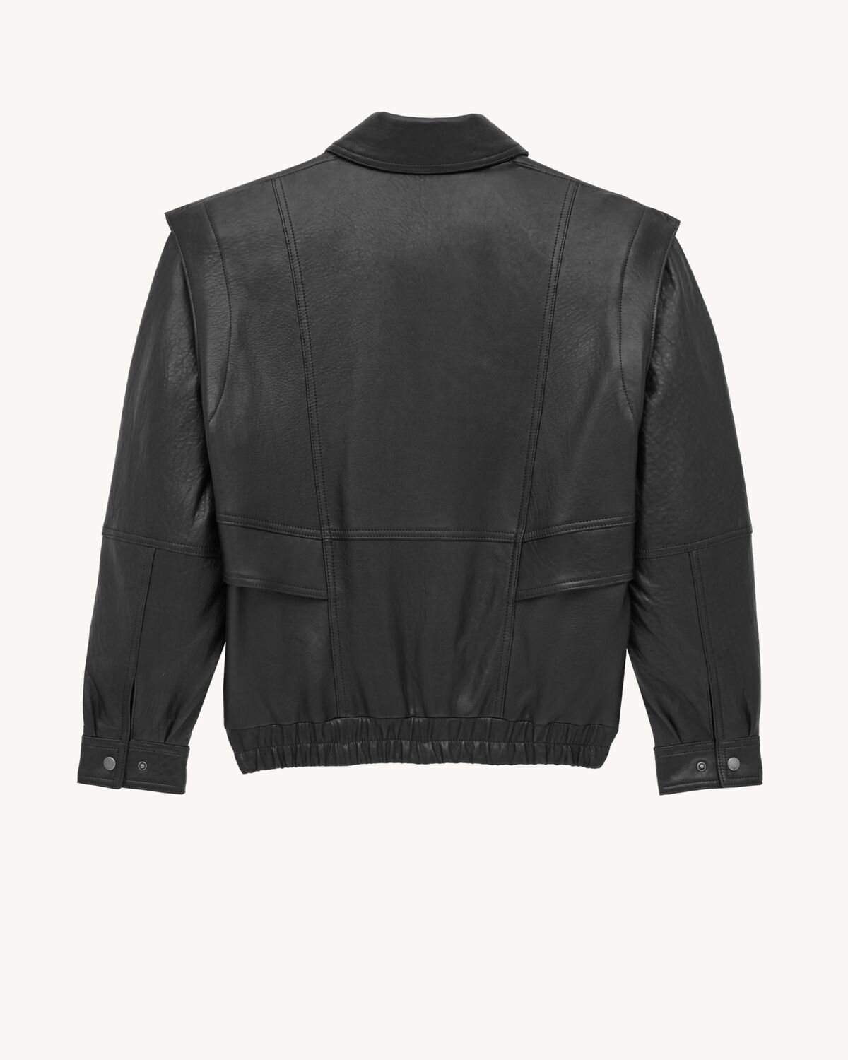 Saint Laurent Bomber Jacket In Bubbled Lambskin In Black