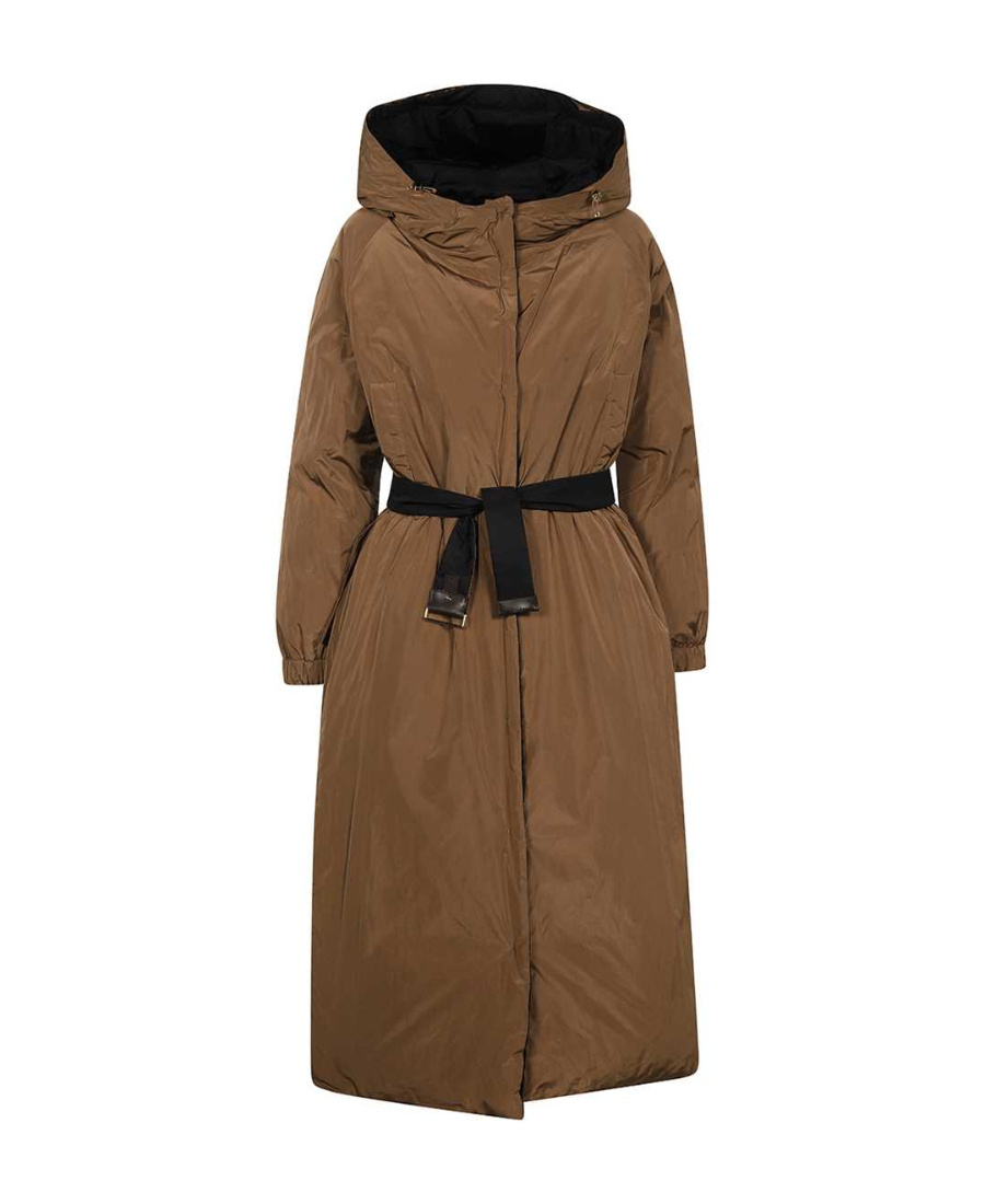 Max Mara Logo Down Jacket In Black