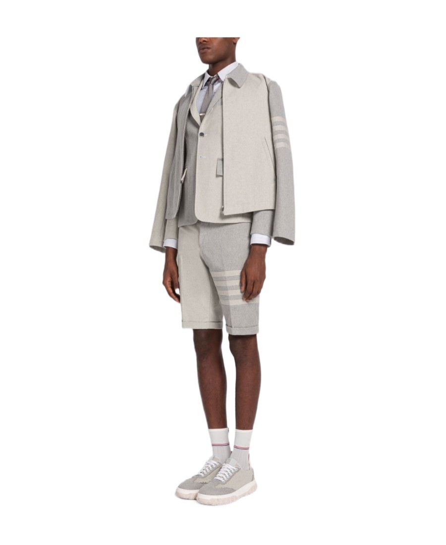 Thom Browne Low-top Frayed Sneakers In White