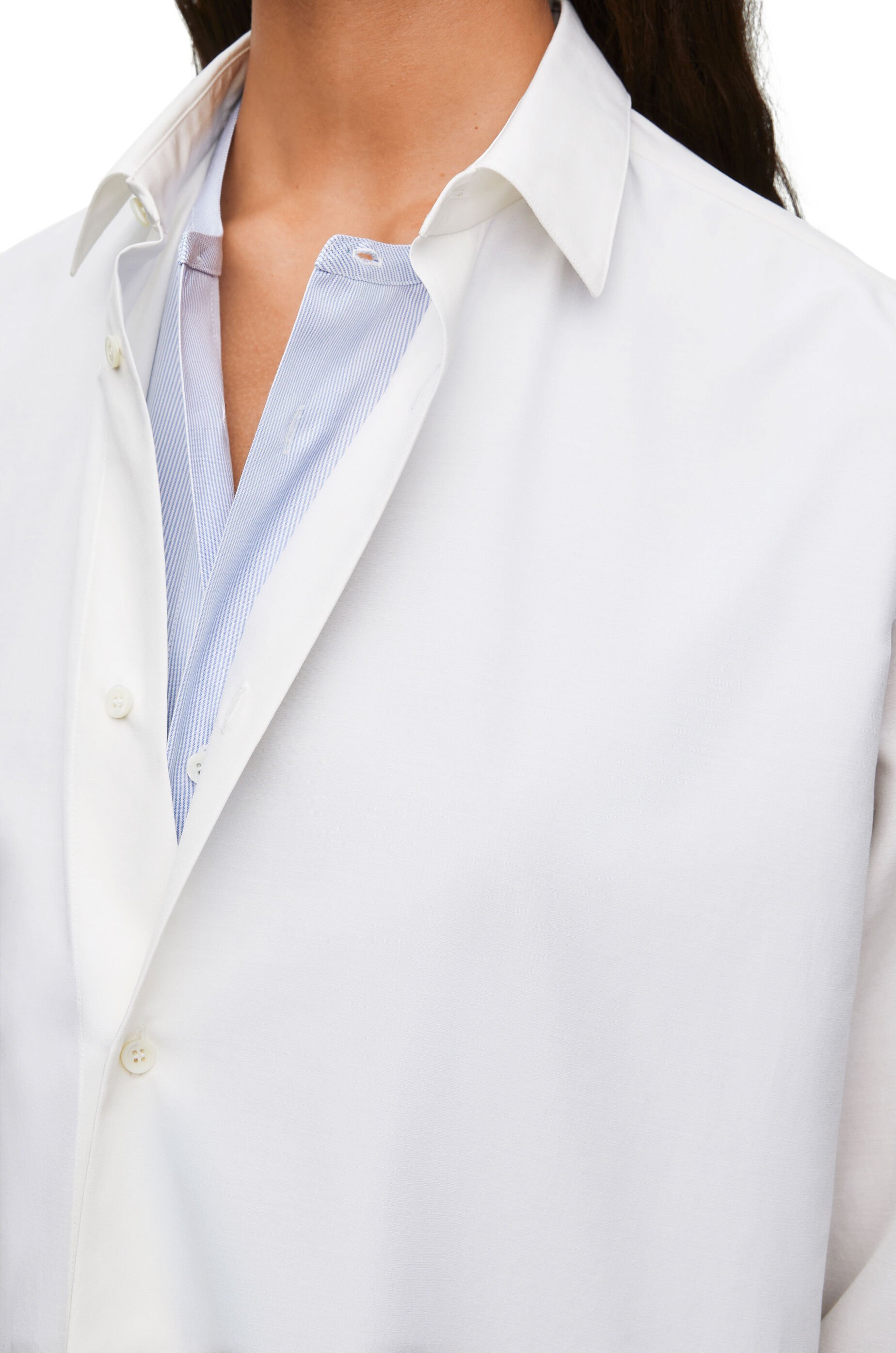 Loewe Layered Poplin Shirt Dress In White
