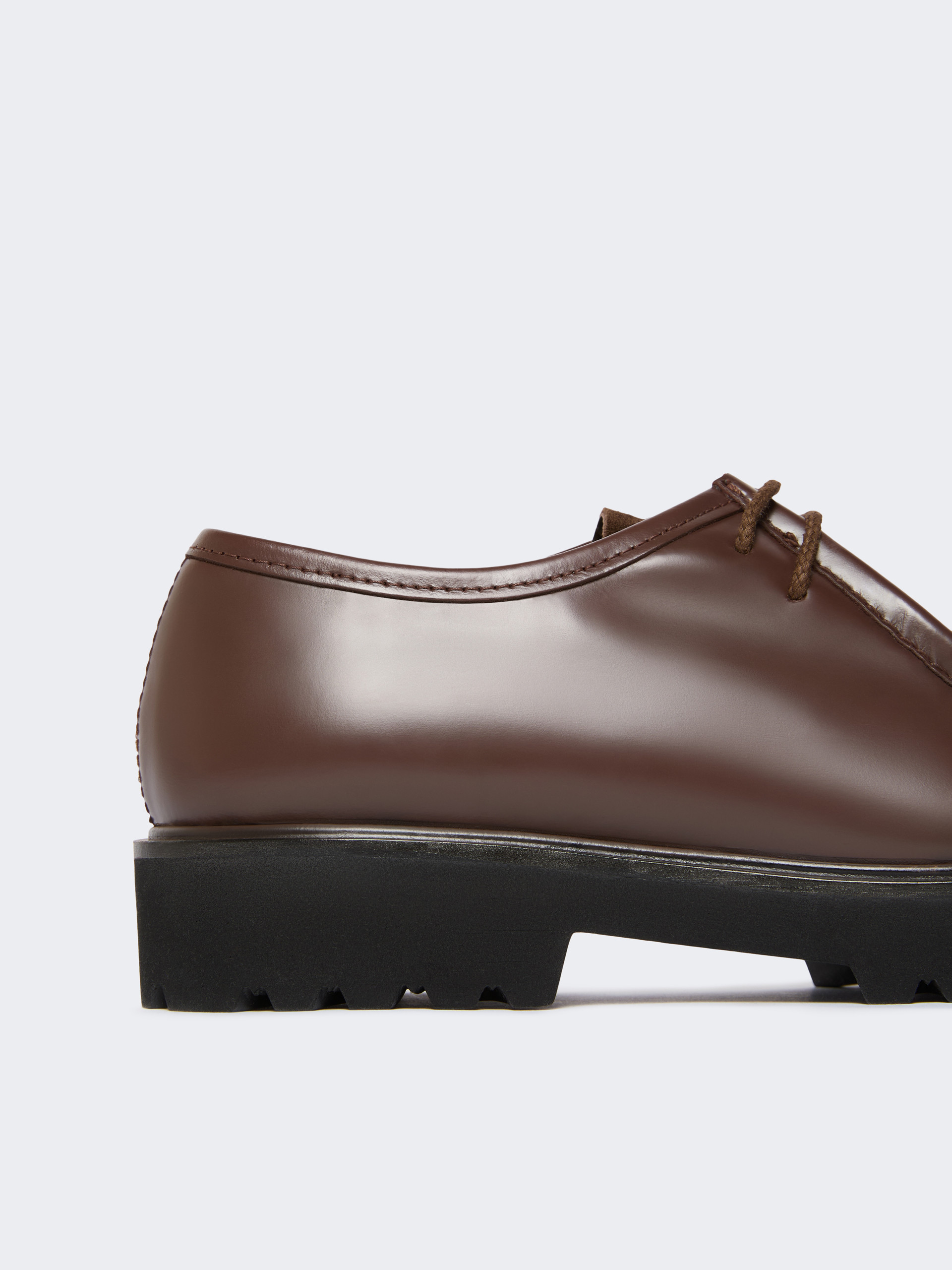 Max Mara Leather And Suede Lace-up Shoes In Brown