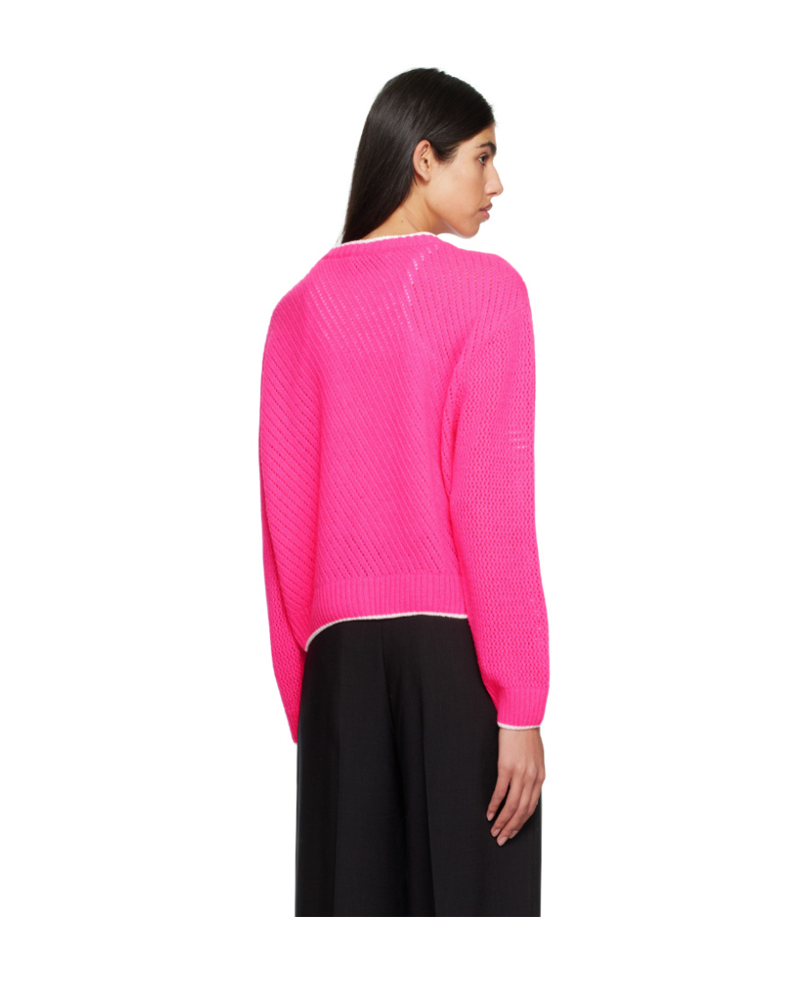 Msgm Logo Knitted Cardigan In Pink