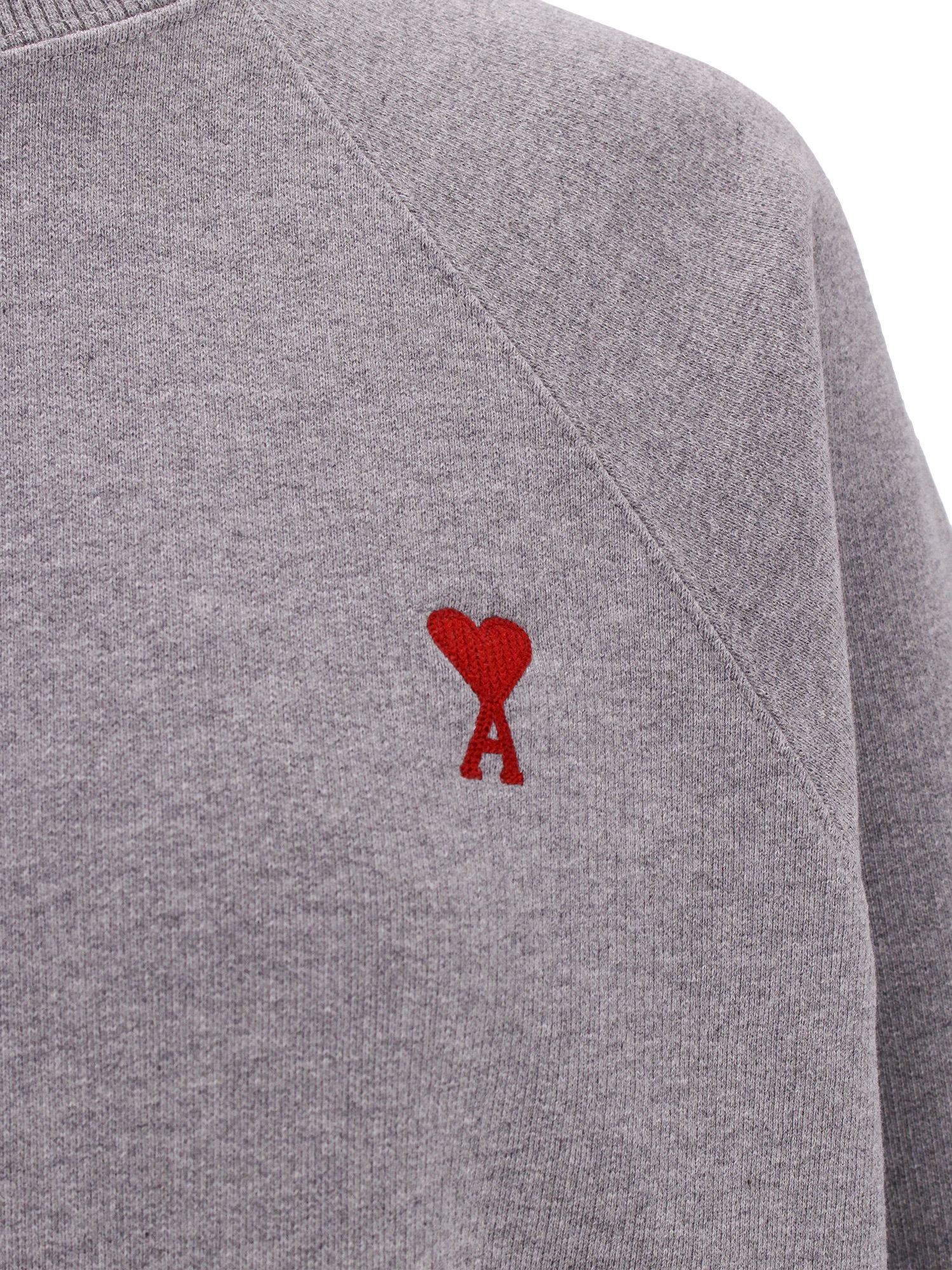Ami Alexandre Mattiussi Ami Paris Ami De Coeur Crewneck Sweatshirt In Gray