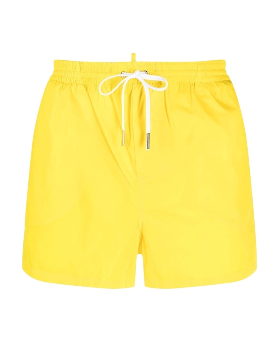 Dsquared2 Icon-print Swim Shorts In Yellow