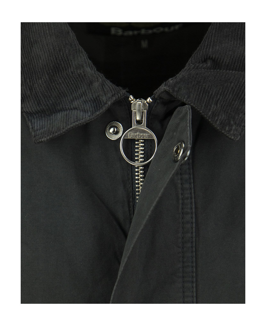 Barbour Collared Wax Jacket In Black