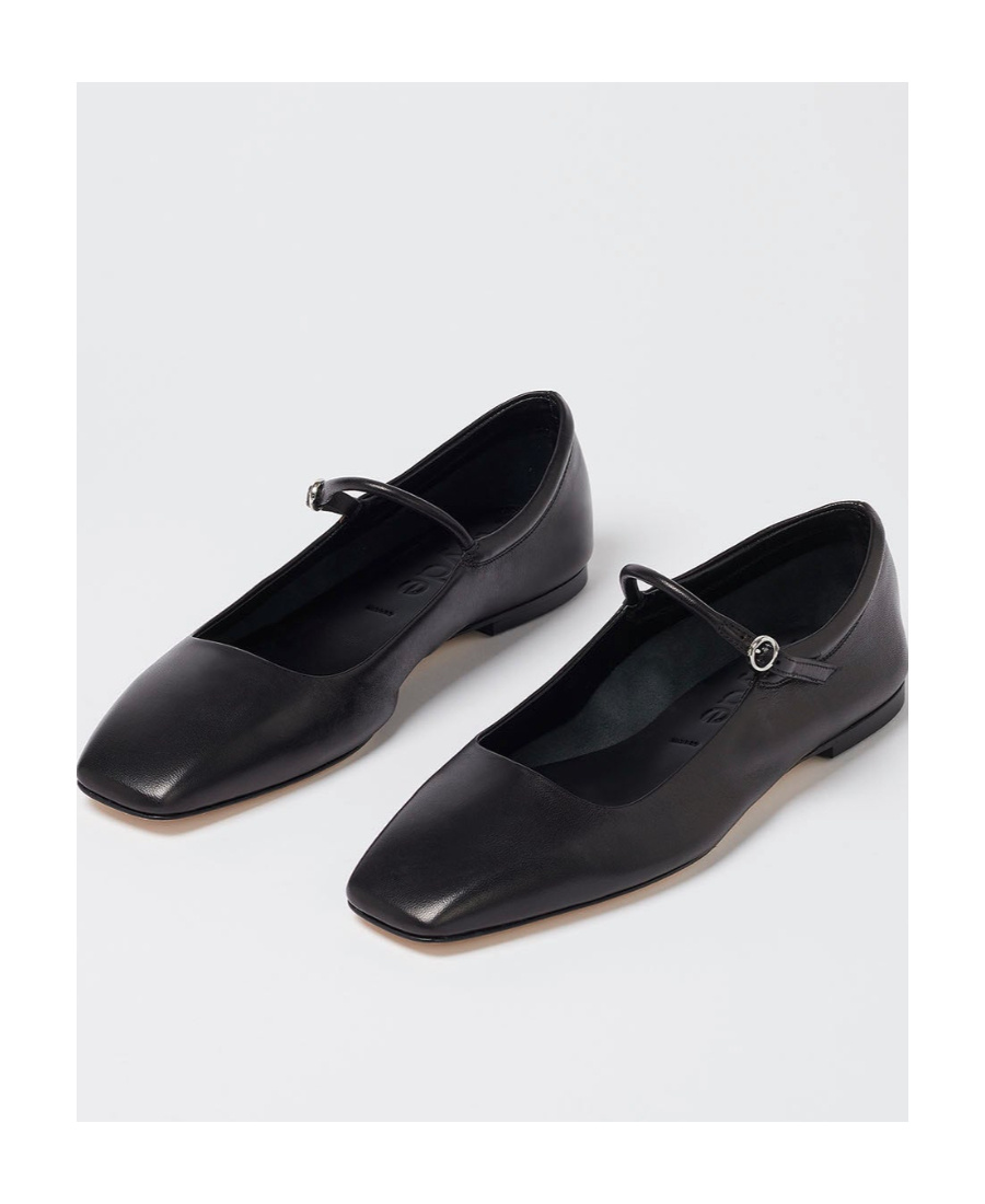 Aeyde Uma Nappa Leather Ballet Flats In Black